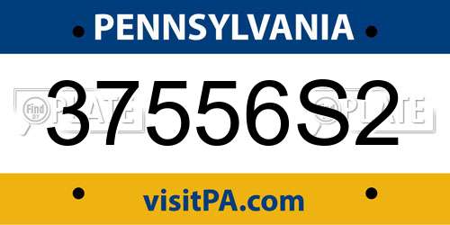 37556S2 Pennsylvania License Plate