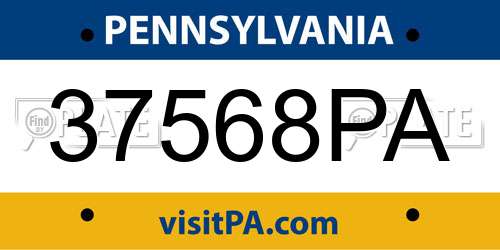 37568PA Pennsylvania License Plate
