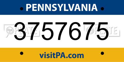 3757675 Pennsylvania License Plate
