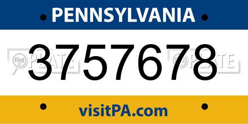 3757678 Pennsylvania License Plate