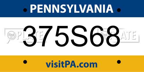 375S68 Pennsylvania License Plate