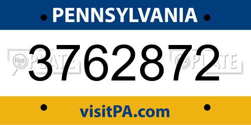 3762872 Pennsylvania License Plate