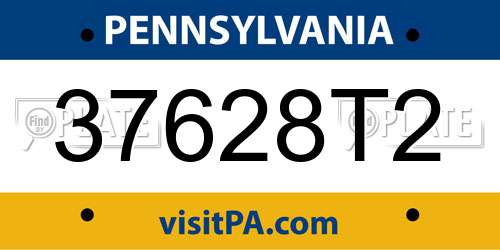 37628T2 Pennsylvania License Plate