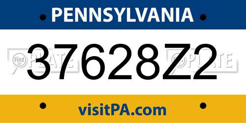 37628Z2 Pennsylvania License Plate