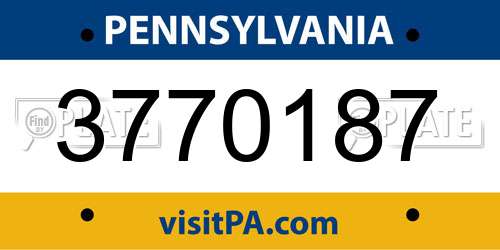 3770187 Pennsylvania License Plate