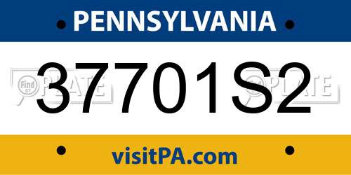 37701S2 Pennsylvania License Plate