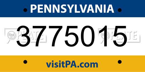 3775015 Pennsylvania License Plate