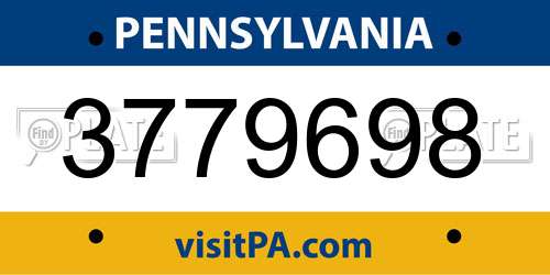 3779698 Pennsylvania License Plate