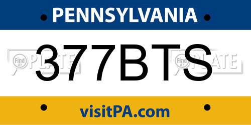 377BTS Pennsylvania License Plate