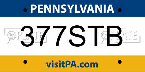 377STB Pennsylvania License Plate