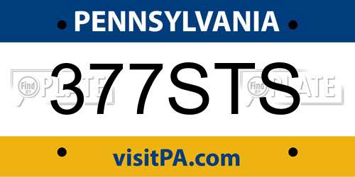 377STS Pennsylvania License Plate