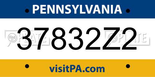 37832Z2 Pennsylvania License Plate