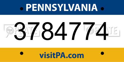 3784774 Pennsylvania License Plate