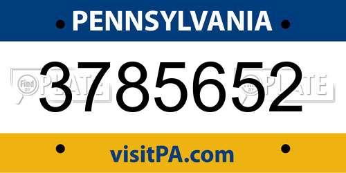 3785652 Pennsylvania License Plate
