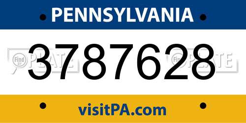 3787628 Pennsylvania License Plate