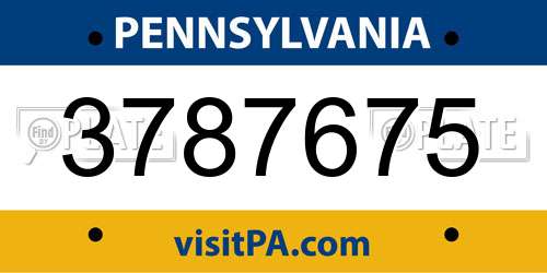 3787675 Pennsylvania License Plate