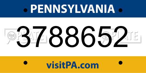 3788652 Pennsylvania License Plate