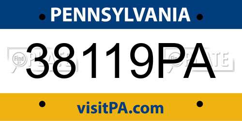 38119PA Pennsylvania License Plate