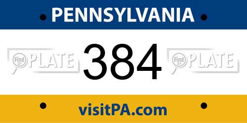384 Pennsylvania License Plate