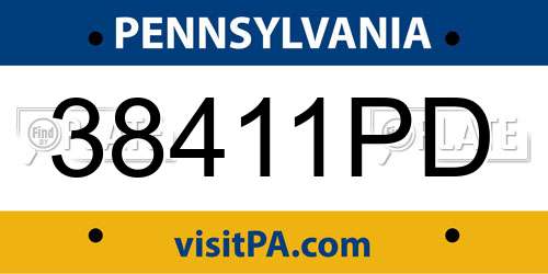 38411PD Pennsylvania License Plate