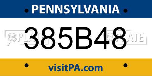 385B48 Pennsylvania License Plate