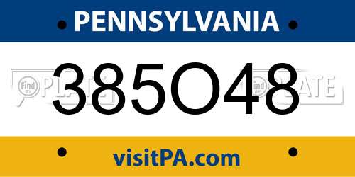 385O48 Pennsylvania License Plate
