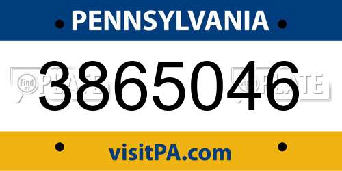 3865046 Pennsylvania License Plate