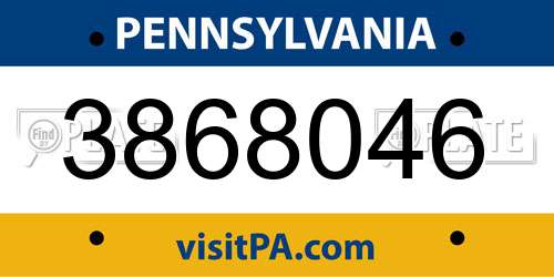 3868046 Pennsylvania License Plate