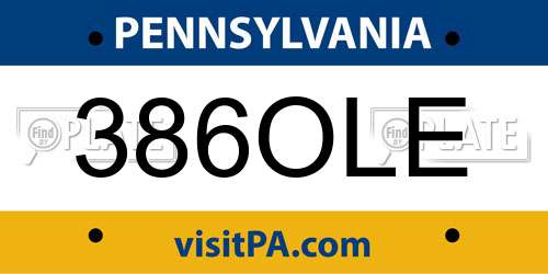 386OLE Pennsylvania License Plate
