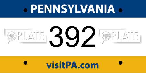 392 Pennsylvania License Plate