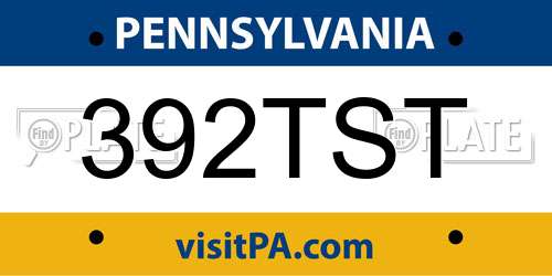 392TST Pennsylvania License Plate