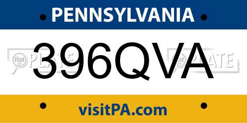 396QVA Pennsylvania License Plate