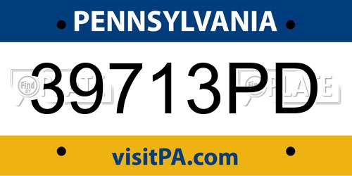 39713PD Pennsylvania License Plate