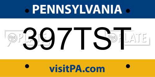 397TST Pennsylvania License Plate