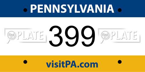399 Pennsylvania License Plate
