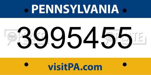 3995455 Pennsylvania License Plate