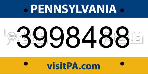 3998488 Pennsylvania License Plate