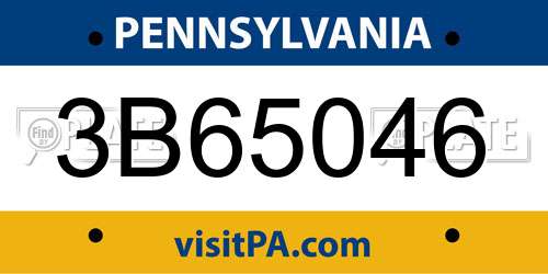 3B65046 Pennsylvania License Plate