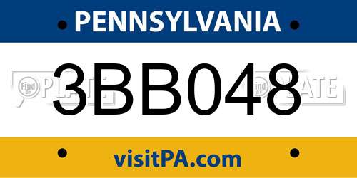 3BB048 Pennsylvania License Plate