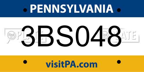 3BS048 Pennsylvania License Plate