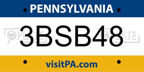3BSB48 Pennsylvania License Plate