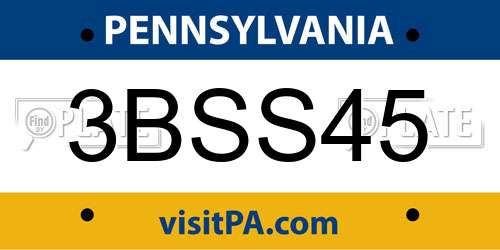 3BSS45 Pennsylvania License Plate