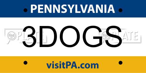 3DOGS Pennsylvania License Plate