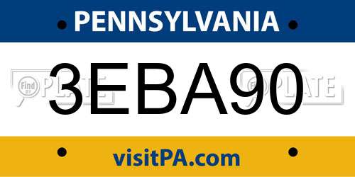 3EBA90 Pennsylvania License Plate