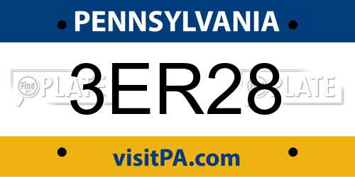 3ER28 Pennsylvania License Plate