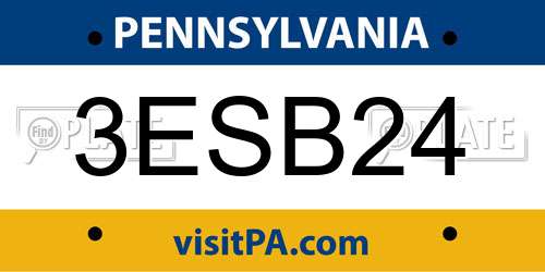 3ESB24 Pennsylvania License Plate