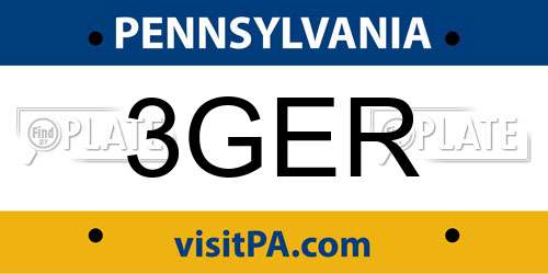 3GER Pennsylvania License Plate