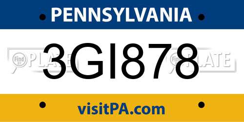 3GI878 Pennsylvania License Plate