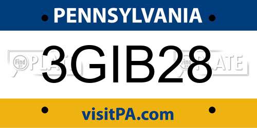3GIB28 Pennsylvania License Plate