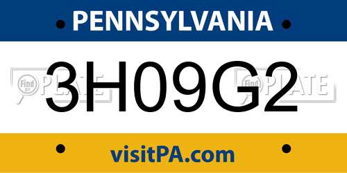 3H09G2 Pennsylvania License Plate